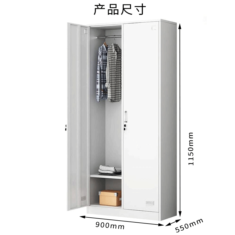 晨以橙 双门更衣柜 1150*900*550mm 个高清大图