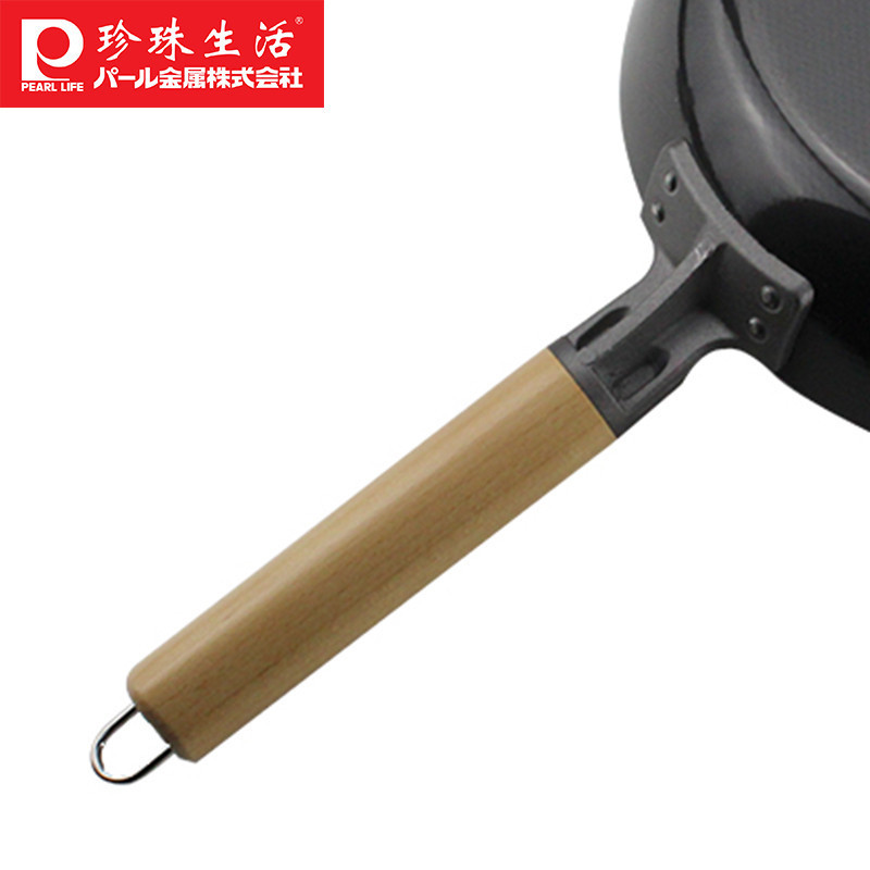 珍珠生活(PEARL LIFE)铁锅煎锅H-2516 日本进口无涂层凹凸不易粘平底铁锅煎锅 24cm