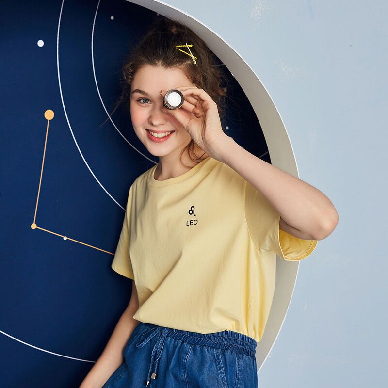 拉夏贝尔Puella拉夏贝尔旗下十二星座联名短袖T恤ins潮女减龄