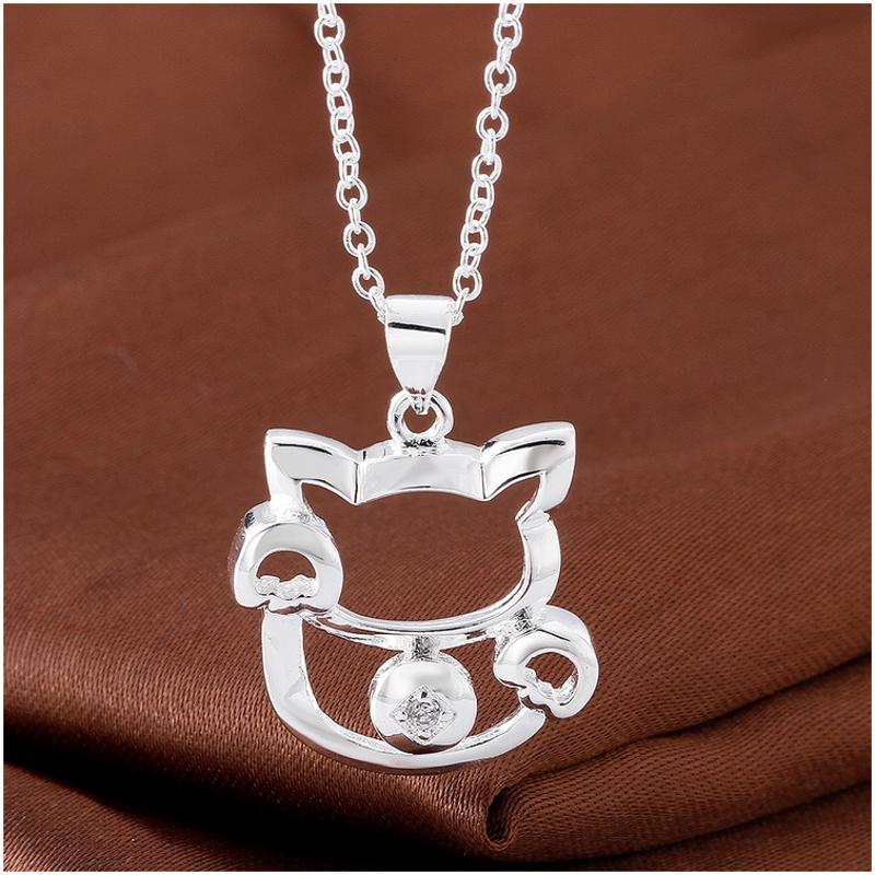 N591 Women Silver Necklace 镀925纯银女项链日韩版锁骨链潮人送女朋友七夕情人节礼物
