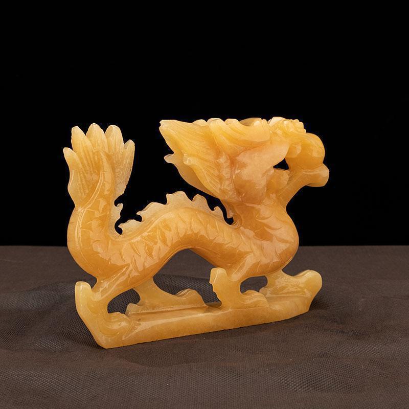 家柏饰corated玉石龙龙双龙戏珠家居客厅玄关装饰摆件工艺品