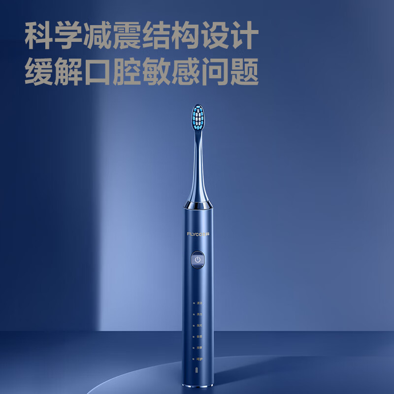 飞科(FLYCO)电动牙刷成人全自动智能声波软毛护龈深层清洁情侣送男女朋友生日情人节礼物FT7205宝石蓝