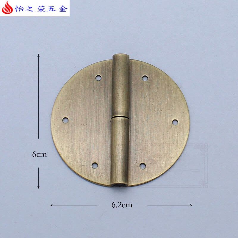 中式柜纯铜圆合页书柜顶箱柜明装圆铰链铜钉固定合页5cm-10cm 5cm【铜色】 单个价格 6cm【古铜色】图片