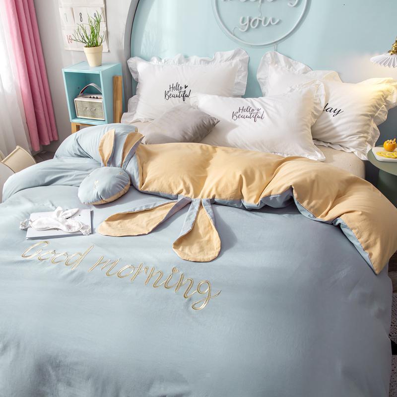 水洗棉被套单件200230纯棉学生宿舍单人1.5m1.8米双人全棉被罩_948 180x220cm【全棉水洗棉被套】 早安兔-时尚灰