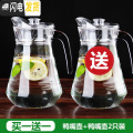 三维工匠冷水壶玻璃凉水壶瓶大容量泡茶壶防爆家用耐热高温凉白开水杯套装 鸭嘴壶+鸭嘴壶
