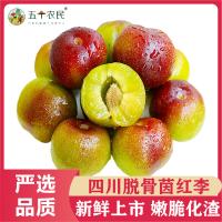 [五个农民]茵红李中果四川脆红李半边红新鲜现摘5斤约120颗应季水果