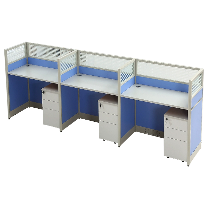 中豫鑫泽 ZYXZ5031808 职员桌屏风工位职员办公桌 并排三人位含柜