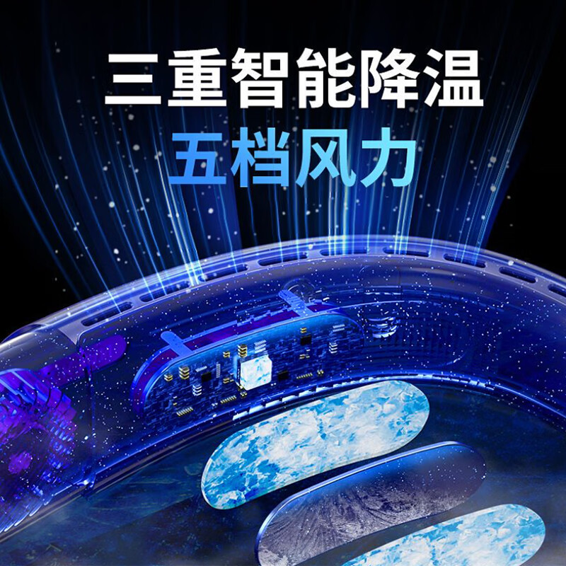 对伴无叶挂脖风扇usb便携大功率挂脖风扇超长续航 GD1603高清大图