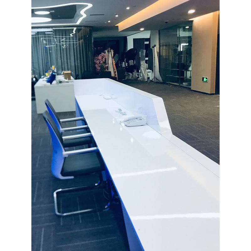 汐岩前台接待台烤漆 公司办公家具办公室咨询台简约现代大气创意定制图片