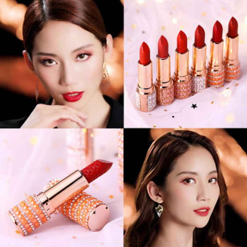 彩妆莉兹leezi珍珠幻彩丝绒口红女学生小众品牌滋润保湿哑光唇膏304牛