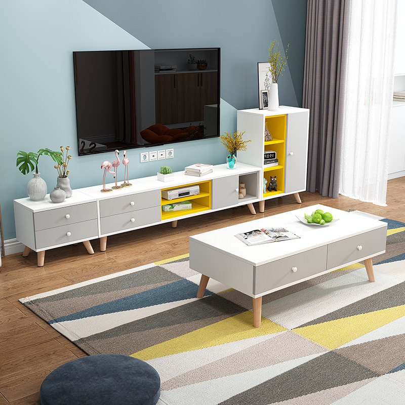 北欧电视柜茶几组合现代简约小户型电视机柜客厅柜子套装卧室地柜