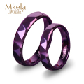 梦克拉 钨金 情侣紫色戒指炫美悦美 对戒（戒宽3mm+戒宽4mm）
