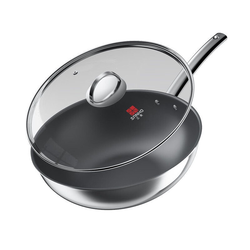三禾(SANHO) 0涂层禾庚不粘炒锅迅速导热不挑炉灶不粘炒锅 30cm LC30S11高清大图