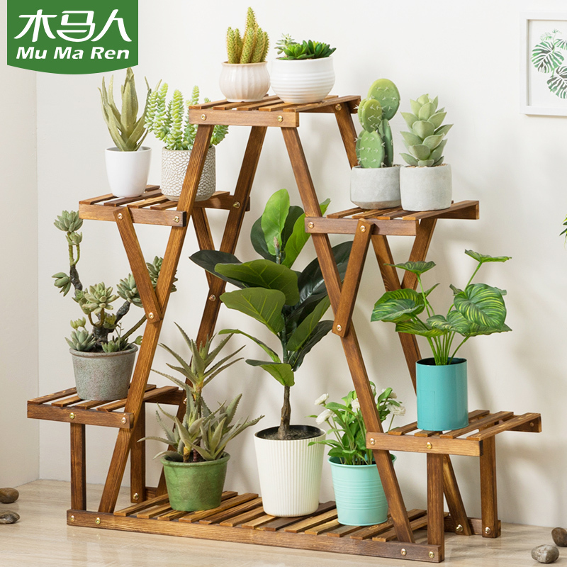 木马人简易实木多层落地式花架 花几客厅室内盆栽欧式绿植装饰花盆架现代简约阳台栅栏多肉绿萝吊篮花架子置物架报价 参数 图片 视频 怎么样 问答 苏宁易购