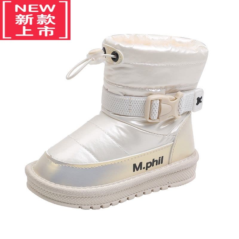 可莉允儿童雪地靴防水女童靴子冬季男童加厚棉鞋冬鞋加绒中大童保暖图片