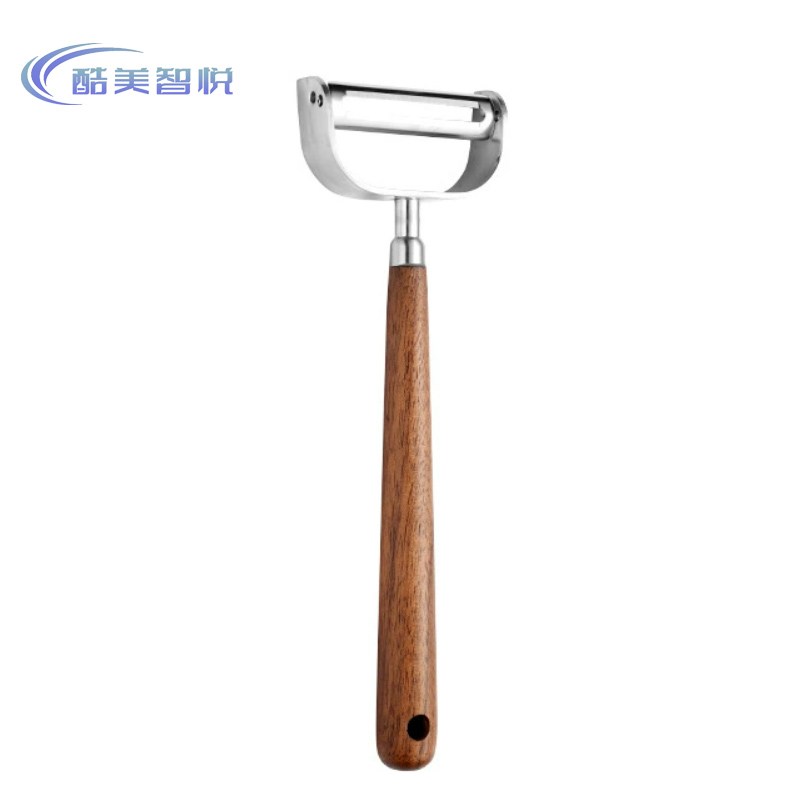 酷美智悦 304不锈钢平头削皮刀胡桃木U型 KM-BH152 个高清大图