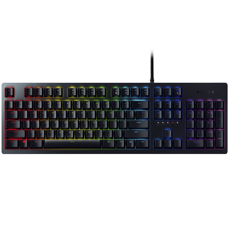 雷蛇razer猎魂光蛛幻彩机械游戏键盘光轴104键黑色参数
