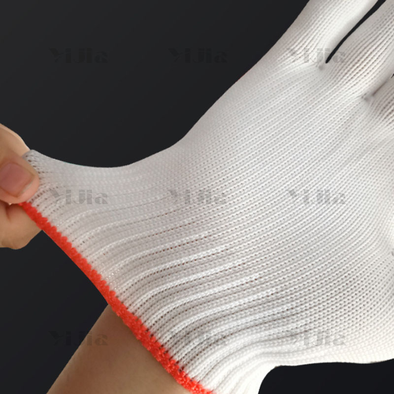 翌嘉YJ40620016白色尼龙手套防滑耐磨劳保手套 10针高清大图