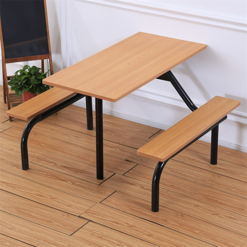 永格快餐桌椅小吃汉堡店面馆餐桌4人连体快餐桌椅组合简约学校食堂