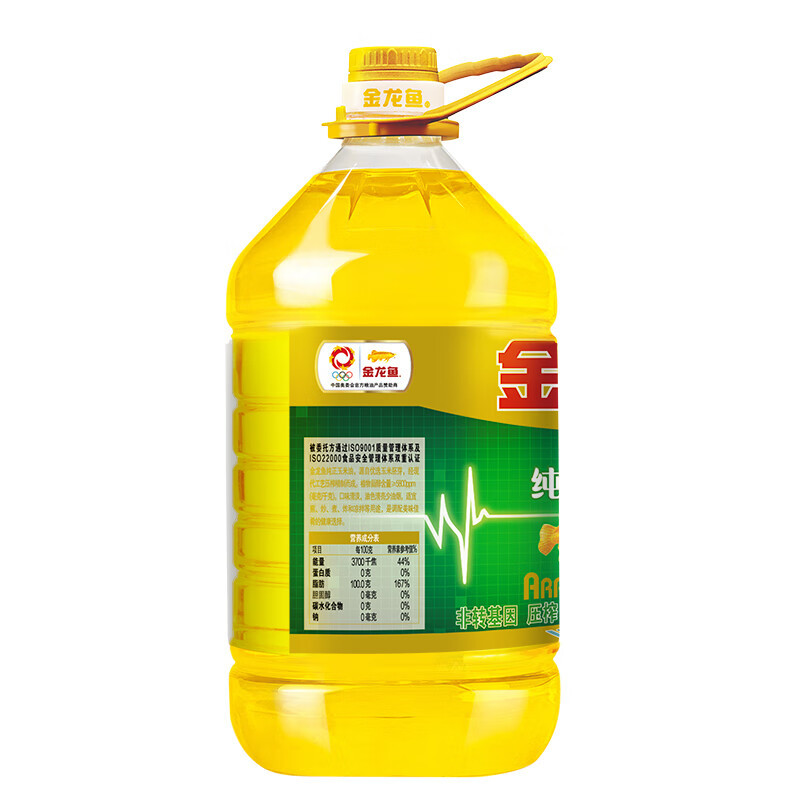 金龙鱼 非转基因 压榨 一级 食用油 纯正玉米油 4L