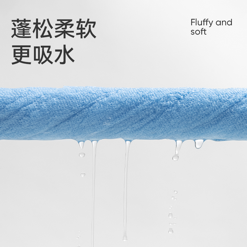 洁玉 双挂绳(带按扣)焕新标脏感提示款纯棉加大加厚浴巾80*150cm 600g DSJ3-074B 松花高清大图