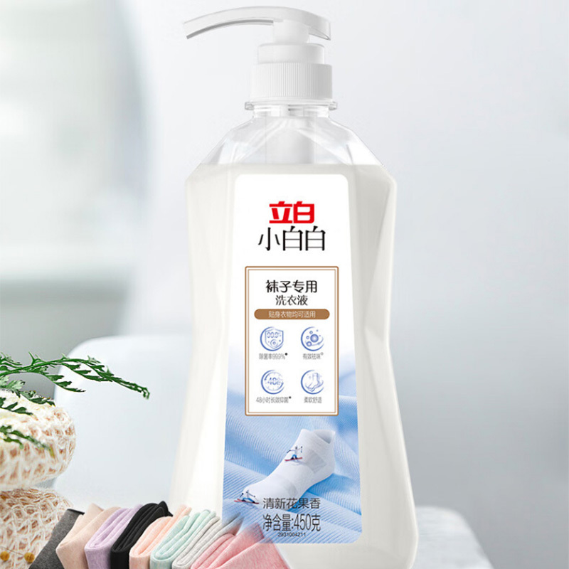 立白洗衣液450g柔软舒适袜子专用(包装随机)高清大图
