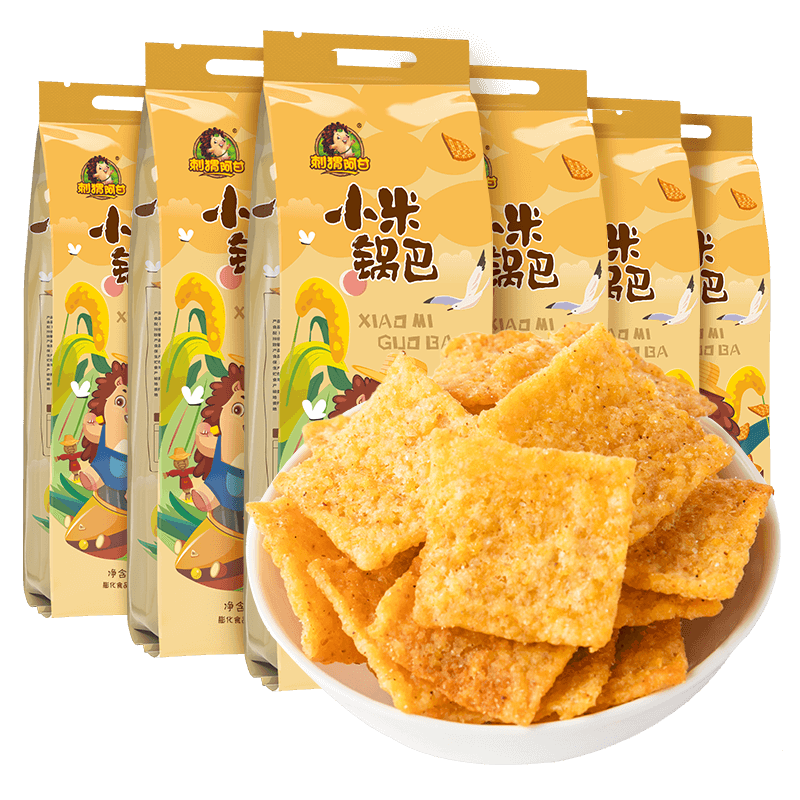 刺猬阿甘小米锅巴零食小吃成人款休闲食品零食锅巴小包装186g6袋参数