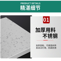 锦北 打荷台不锈钢工作台置物架厨房操作台 三层1500*600*800mm