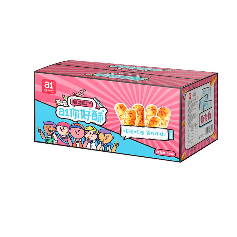 a1你好酥蛋皮小酥川辣爽味320g蛋糕苏宁宜品蛋皮米酥膨化怀旧办公室大米小小酥休闲零食小吃儿童