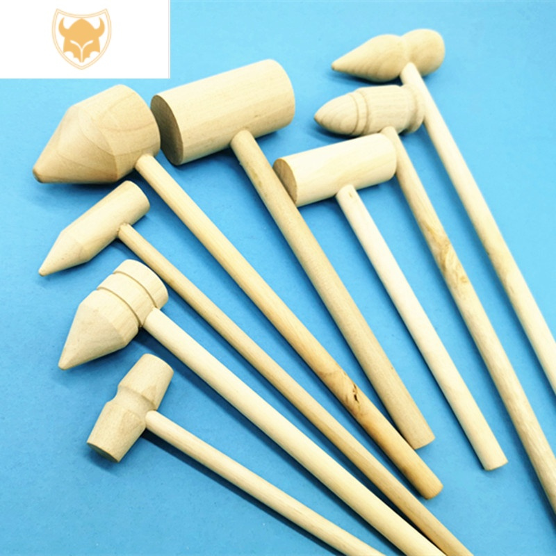 西默木质按摩锤子迷尔型木工锤实木小木锤儿童玩具平头diy手工小木槌