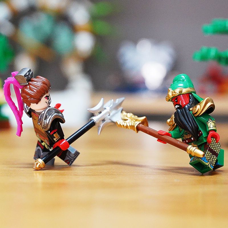 兼容乐高积木迪库三国小侠人仔吕布关羽赵云国风国潮武将拼装玩具