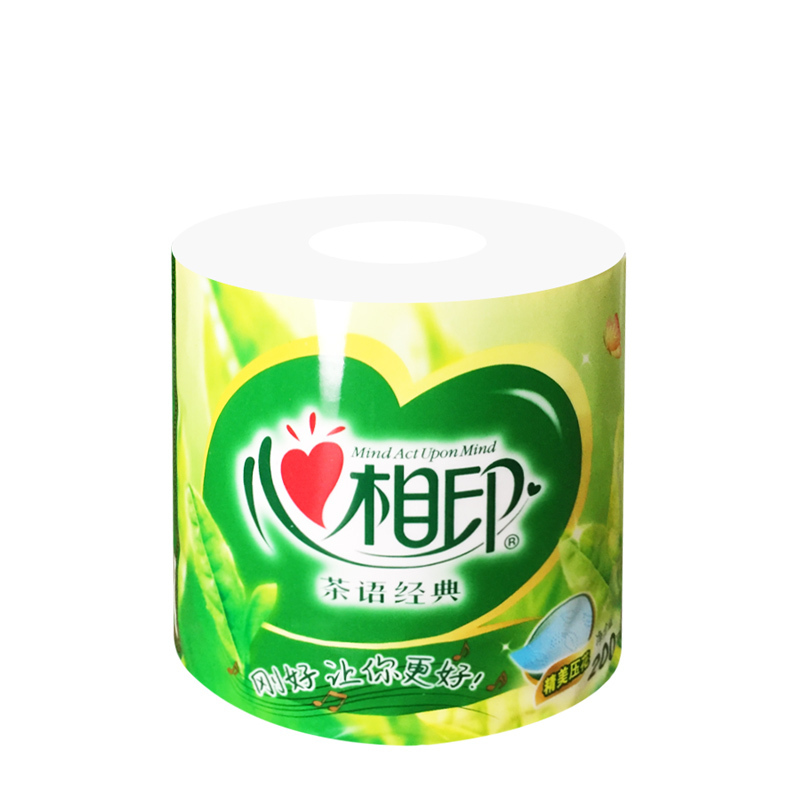 嘉创优品 心相印有芯卷纸茶语4层200克27卷整箱家用装卷筒卫生手纸 巾