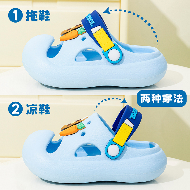 汪汪队儿童凉拖鞋宝宝夏季女童包头拖鞋卡通男孩防滑EVA洞洞鞋高清大图
