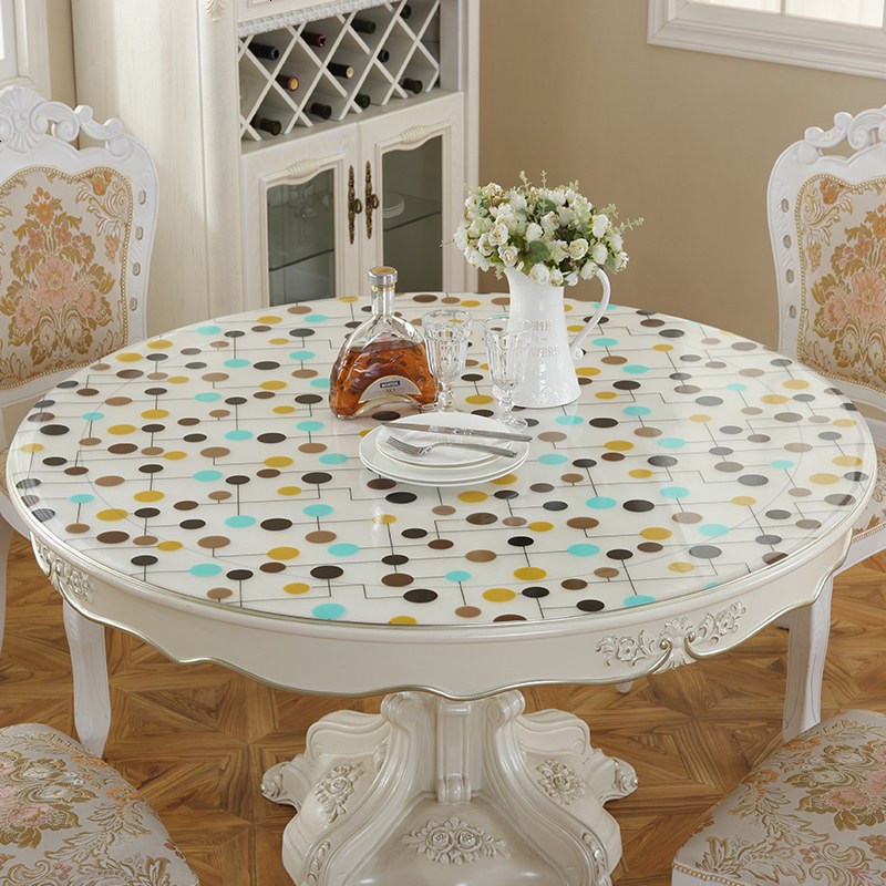 圆形圆桌桌布防水防烫防油免洗pvc塑料台布茶几桌布软玻璃餐桌垫