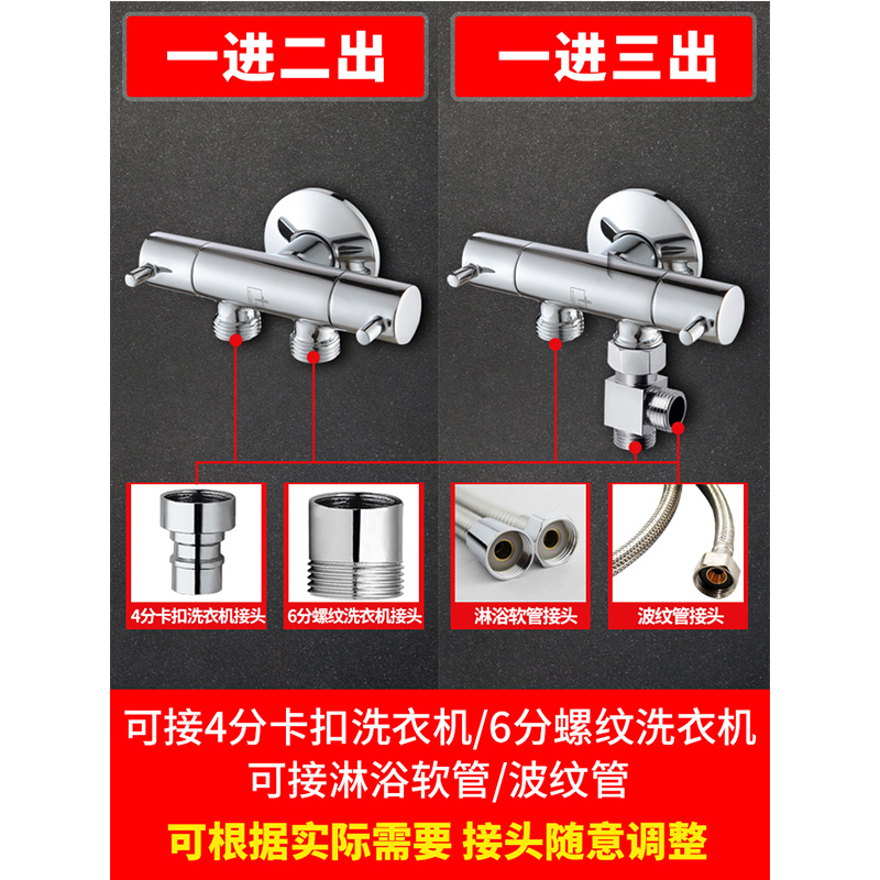 潜水艇角阀全铜冷热通用三通角阀 陶瓷芯马桶热水器龙头卫浴F401/F402高清大图