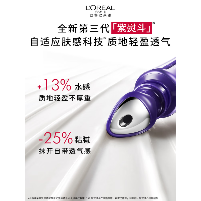 欧莱雅(L’OREAL) 紫熨斗眼霜30ml 全脸淡化细纹保湿护肤品高清大图
