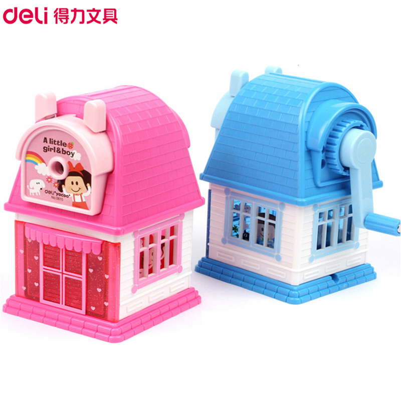 得力(deli)0615小屋削笔器 手动削笔机 卡通卷笔刀 刨笔器 学生文具 颜色随机高清大图