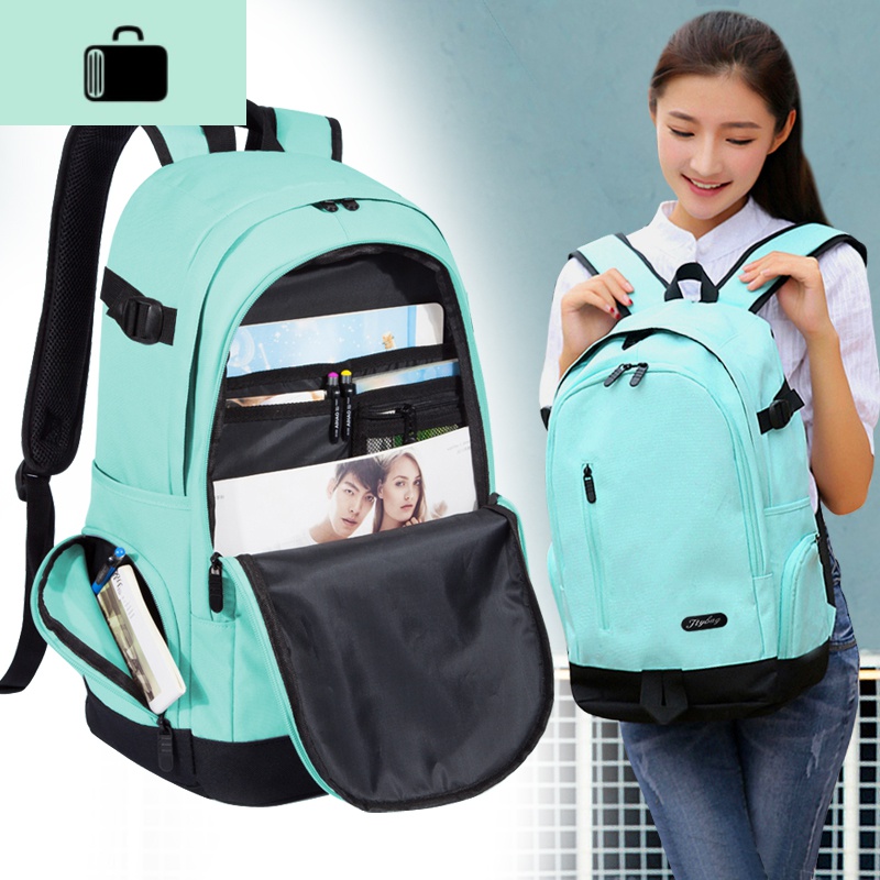 大容量双肩包女新款大高中生书包男旅行包休闲学院风韩版帆布NEW LAKE高清大图