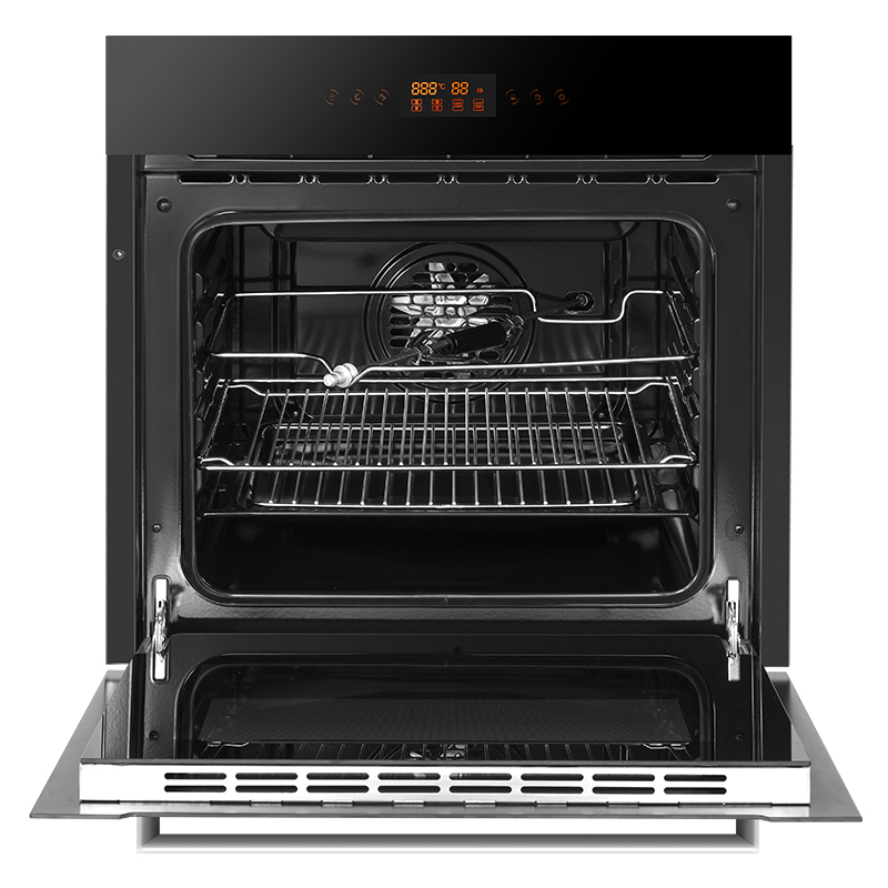 欧诚嵌入式电烤箱 T105 60L 家用纯电烤炉多功能烘焙大容量不锈钢管热风循环 黑色钢化玻璃高清大图