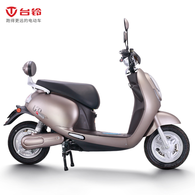 台铃电动车萌悠电动车60v成人代步电动踏板车碟刹电瓶车金灰48v20ah
