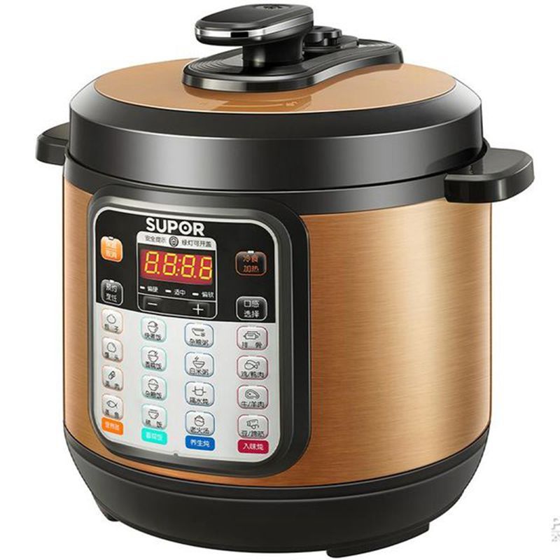 苏泊尔(SUPOR)CYSB80YC10C-120 1200W 8L 电压力锅 上蒸下煮 金 单胆 电脑控制