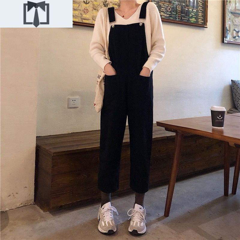 SUNTEK150小个子牛仔裤女直筒chic春季高腰显瘦八分裤可爱日系背带裤潮牛仔裤