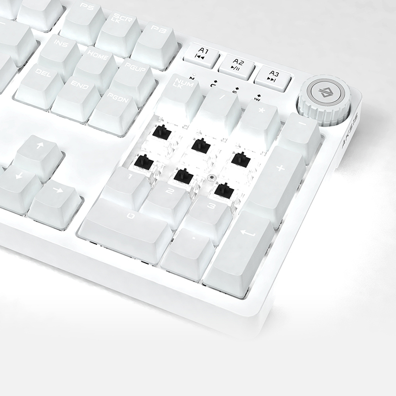 黑爵(ajazz)ak515有线机械键盘 游戏键盘 白光 磁吸上盖 键线分离