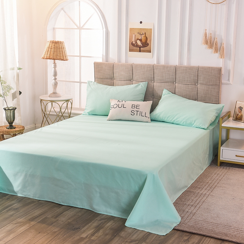 美帮汇床单四件套男生潮流被单 北欧简约被套铺盖套90cm床单三件套绿高清大图
