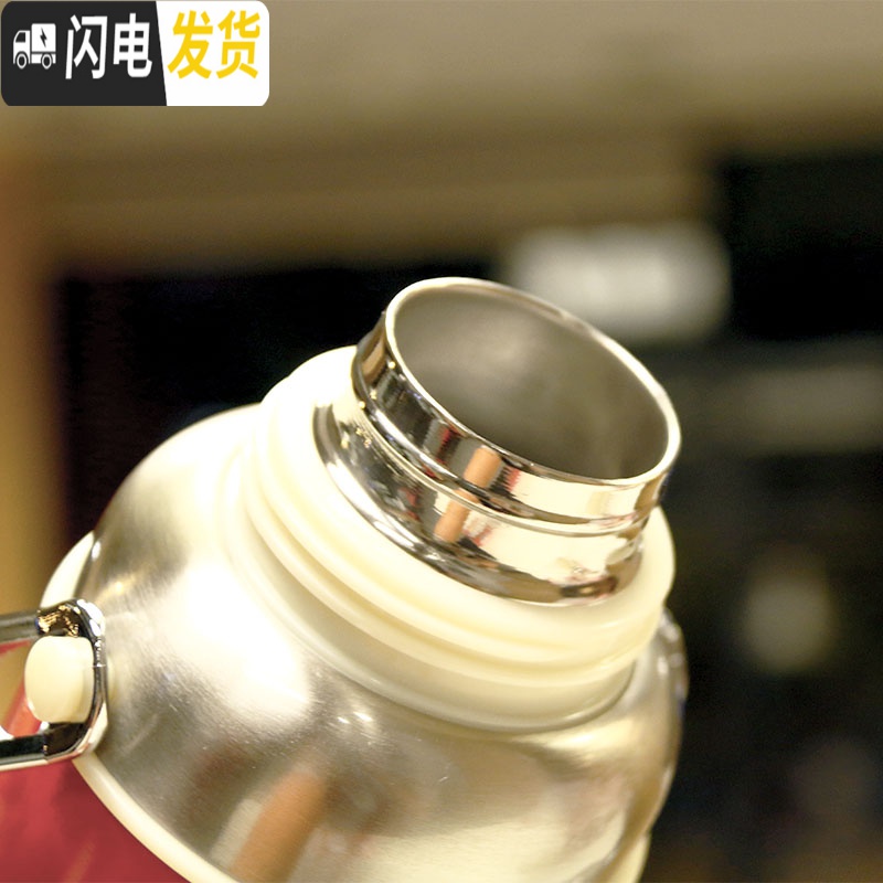 三维工匠简约复古中式热水壶保温杯清新大容量男女户外便携学生随手保温壶 6075芭比粉/600高清大图