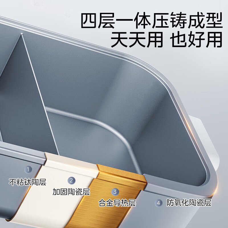 美的(Midea)电火锅分体式家用8L速沸鸳鸯双控锅电煮锅电热锅料理锅电炒锅电蒸锅 MC-DHS352899高清大图
