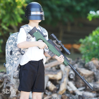 巴雷特水弹枪智扣电动连发98k狙击枪手抢awm男孩儿童吃鸡其他玩具枪780mm手动-黑色AK标配