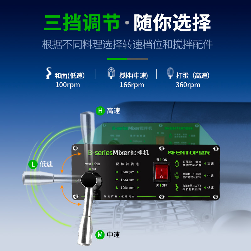 圣托(Shentop)30L搅拌机 全自动多功能厨师机 大型打蛋奶油打发机 DGB09高清大图