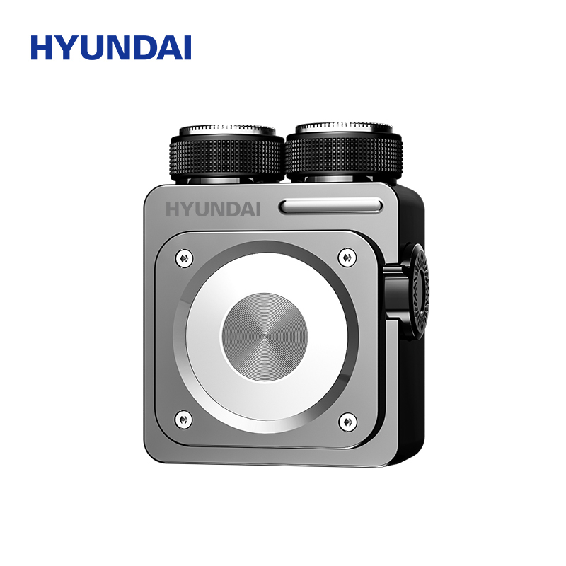 HYUNDAI机甲系列全金属电动剃须刀全身水洗磁吸设计 YS660星际银