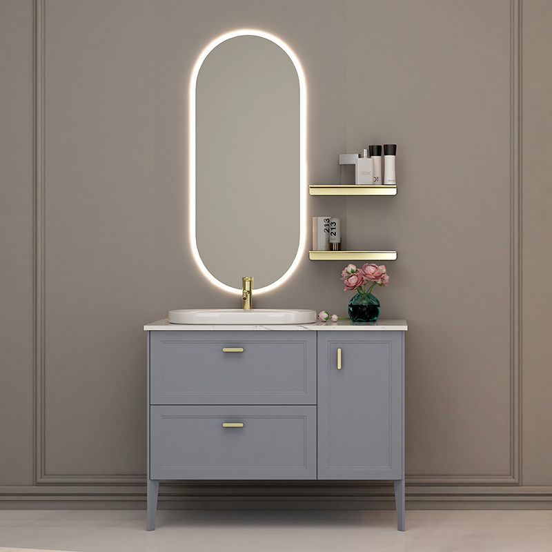 [门店同款]九牧卫浴室柜现代轻奢洗漱台落地式洗脸盆柜组合(不含龙头